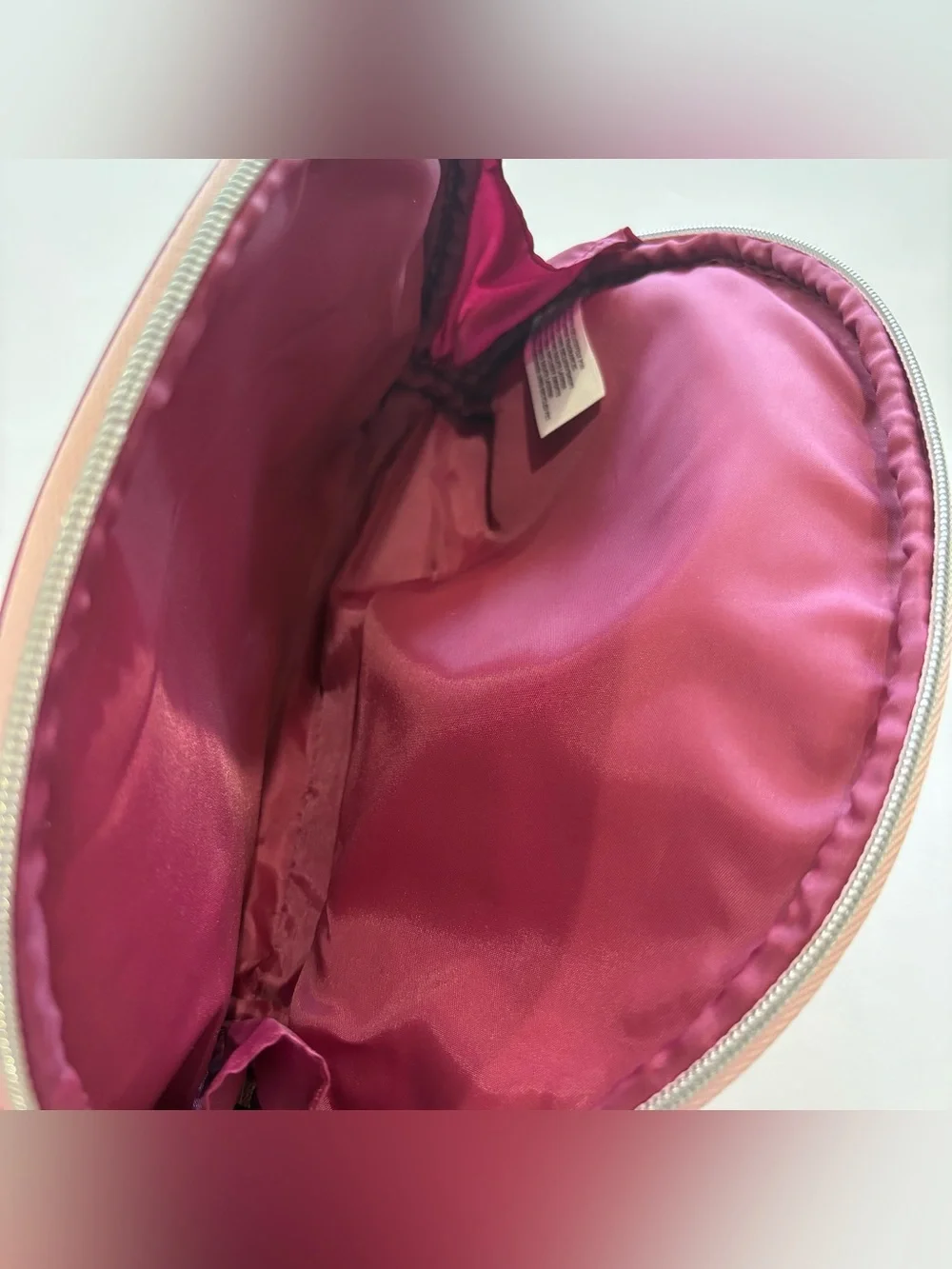 Ralph‎ Lauren Pink Suede Half-Moon Cosmetic Pouch NWT